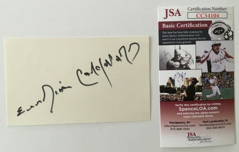 ERSKINE CALDWELL SIGNED AUTOGRAPHED 3×5 CARD JSA CERTIFIED AUTHOR TOBACCO ROAD
 COLLECTIBLE MEMORABILIA