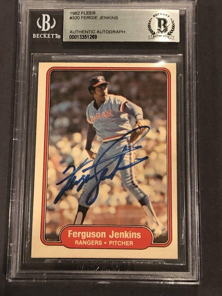 FERGIE JENKINS SIGNED 1982 FLEER CARD #320 BECKETT AUTHENTICATED (BAS) COLLECTIBLE MEMORABILIA
