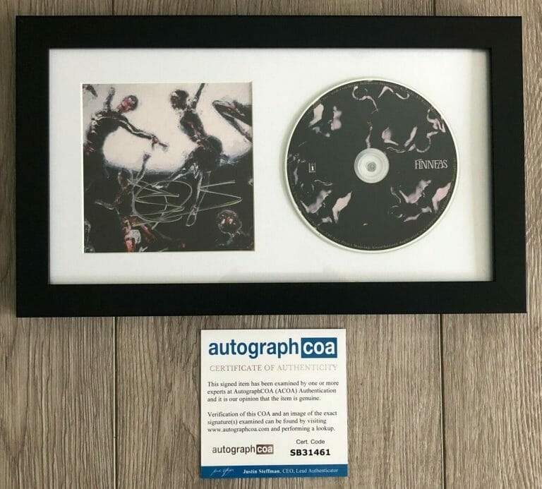 FINNEAS O’CONNELL SIGNED FRAMED & MATTED OPTIMIST CD W/ AUTOGRAPH COA
 COLLECTIBLE MEMORABILIA