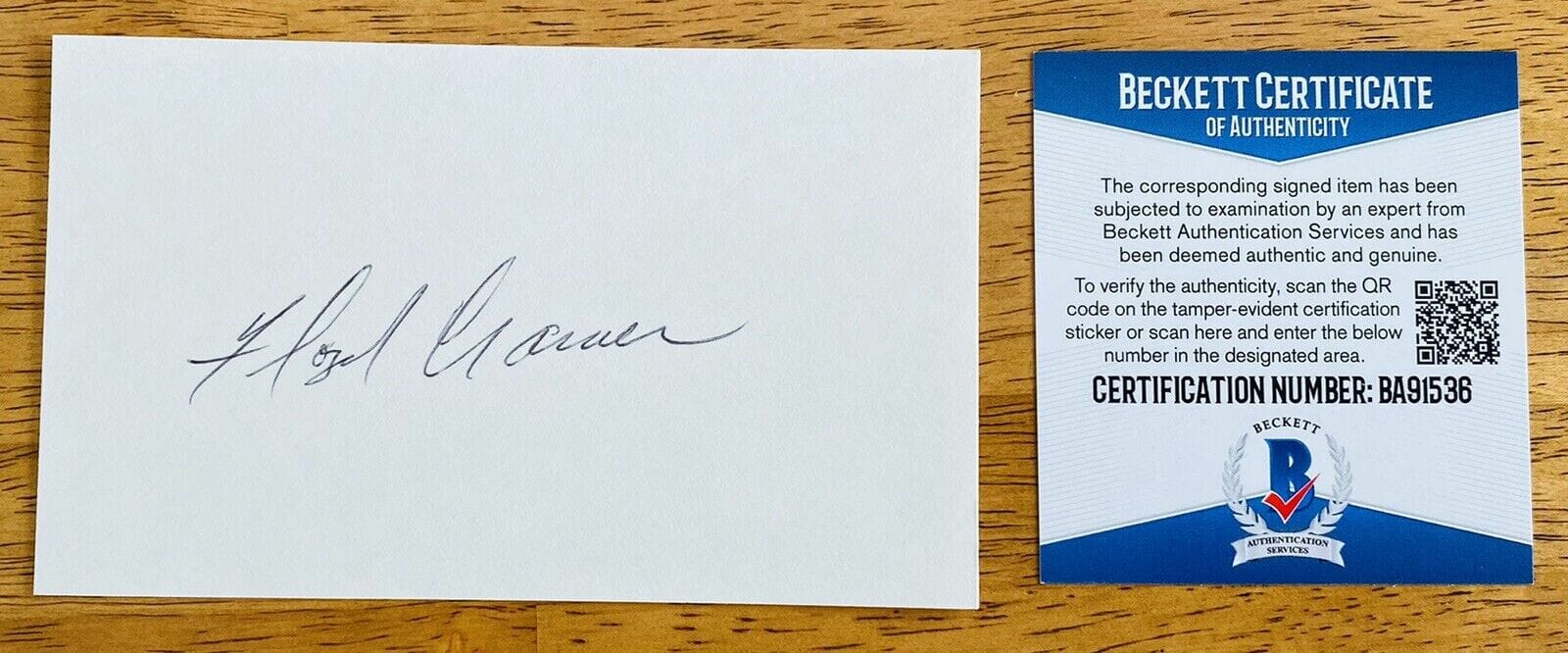 Floyd Cramer Signed Autographed 3x5 Card Beckett BAS Cert Pianist ...