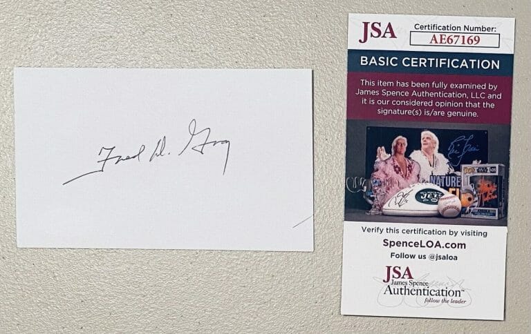 FRED GRAY SIGNED AUTOGRAPHED 3×5 CARD JSA CERT CIVIL RIGHTS ACTIVIST ATTORNEY
 COLLECTIBLE MEMORABILIA