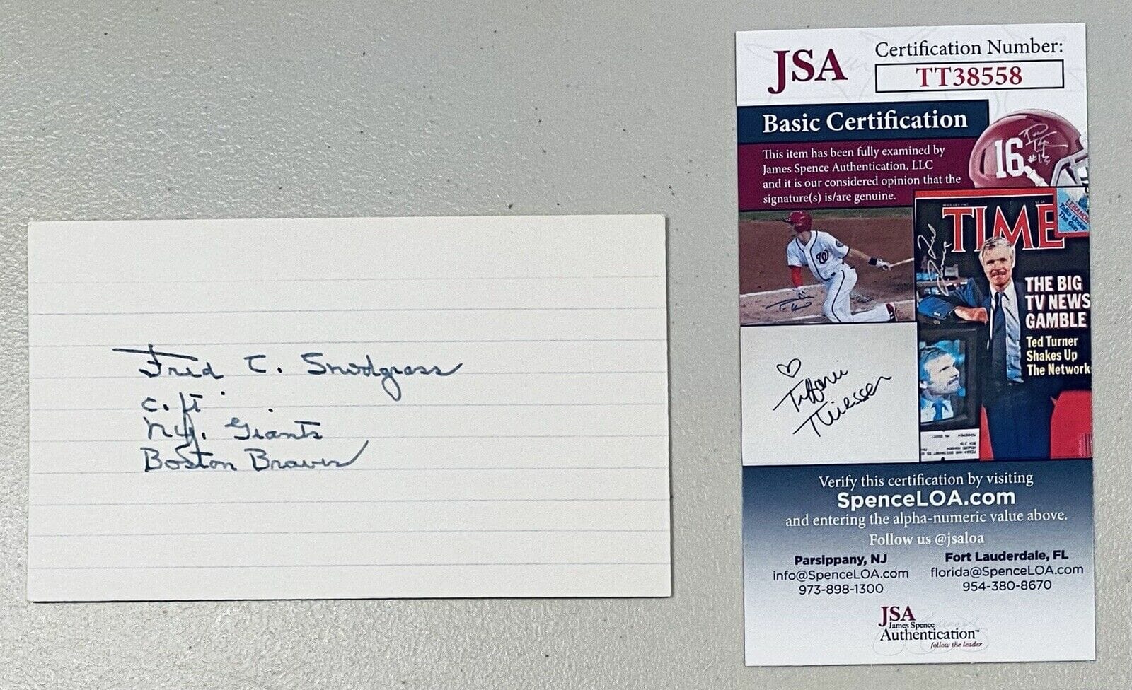 Fred Snodgrass Signed Autographed 3x5 Card JSA Certed 1908 New York Giants 1912
Opens in a new window or tab