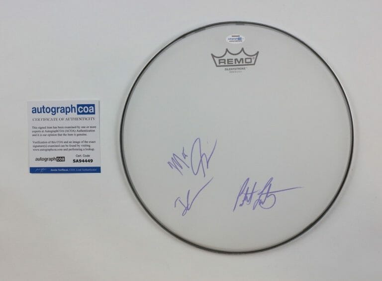 GA-20 ROCK BAND SIGNED AUTOGRAPH REMO DRUMHEAD ACOA MATTHEW STUBBS ETC COLLECTIBLE MEMORABILIA