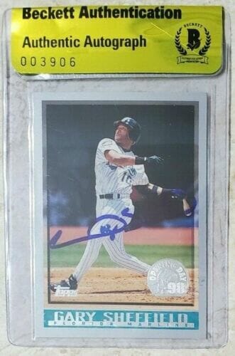 GARY SHEFFIELD SIGNED 1998 TOPPS CARD #87 BAS COA BECKETT SEAL OF AUTHENTICITY COLLECTIBLE MEMORABILIA