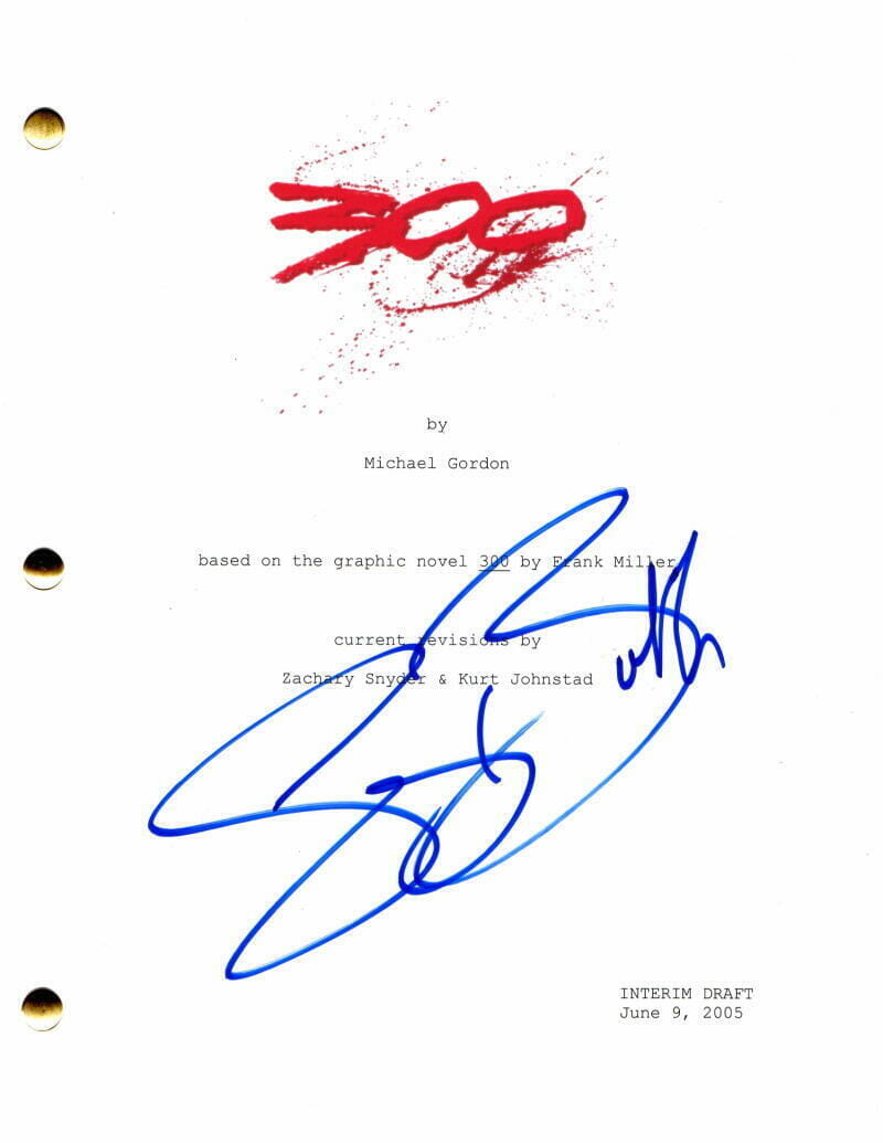 Gerard Butler Signed Autograph 300 Full Movie Script - Leonidas Stud, Rare