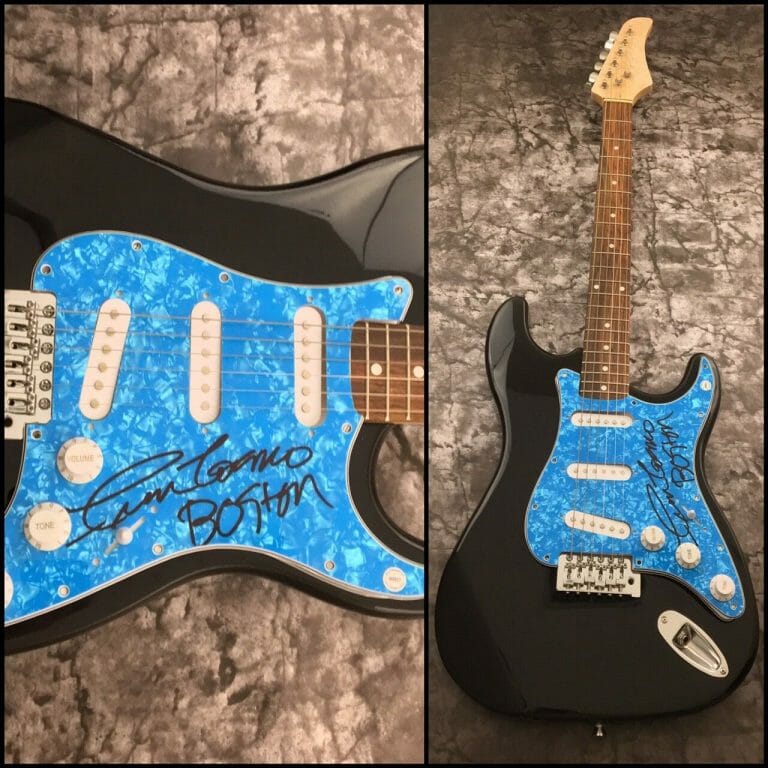 GFA BOSTON BAND SINGER * FRAN COSMO * SIGNED AUTOGRAPHED ELECTRIC GUITAR LA1 COA COLLECTIBLE MEMORABILIA