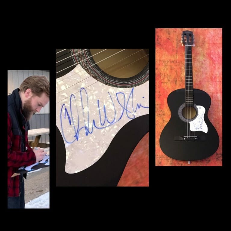 GFA HARDWOOD FLOORS STAR * CHARLES WESLEY GODWIN * SIGNED ACOUSTIC GUITAR C3 COA COLLECTIBLE MEMORABILIA