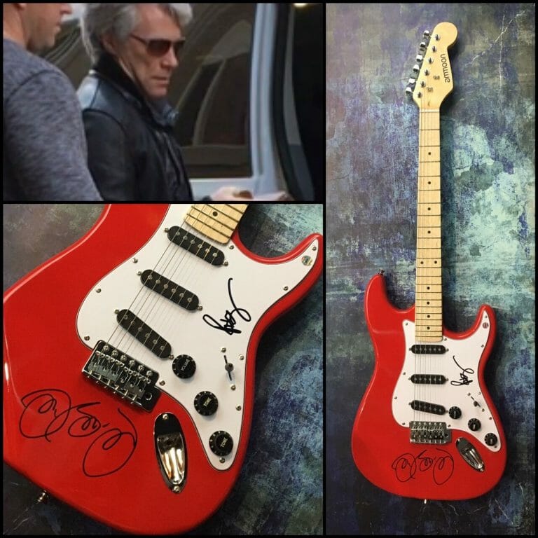 GFA JON & RICHIE SAMBORA * BON JOVI * SIGNED ELECTRIC GUITAR PROOF AD1 COA COLLECTIBLE MEMORABILIA