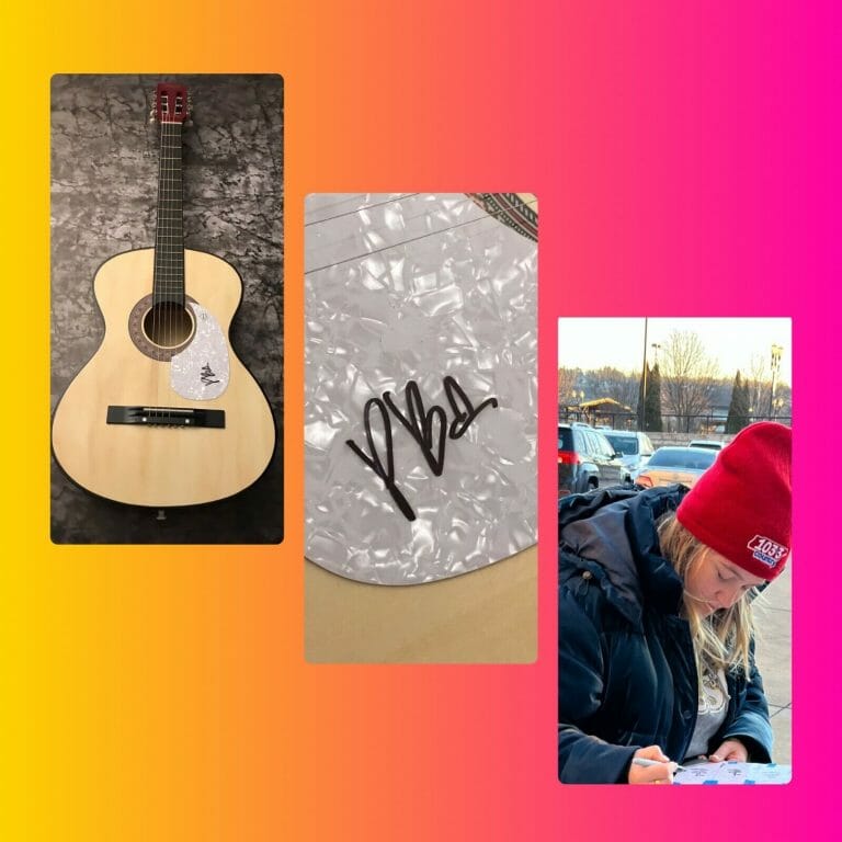 GFA JUST ABOUT OVER YOU * PRISCILLA BLOCK * SIGNED ACOUSTIC GUITAR PROOF P1 COA COLLECTIBLE MEMORABILIA