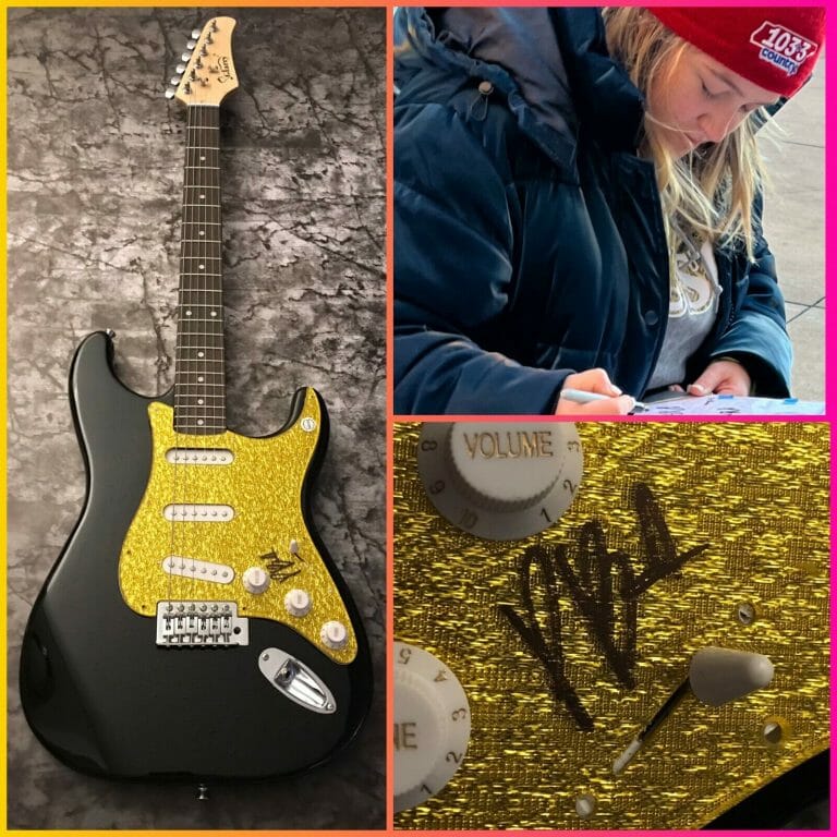 GFA JUST ABOUT OVER YOU * PRISCILLA BLOCK * SIGNED ELECTRIC GUITAR PROOF P1 COA COLLECTIBLE MEMORABILIA