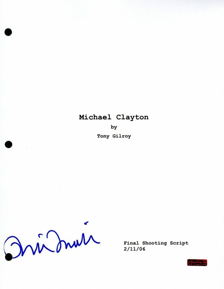 GFA MICHAEL CLAYTON MOVIE * TILDA SWINTON * SIGNED FULL PAGE SCRIPT AD1 COA COLLECTIBLE MEMORABILIA