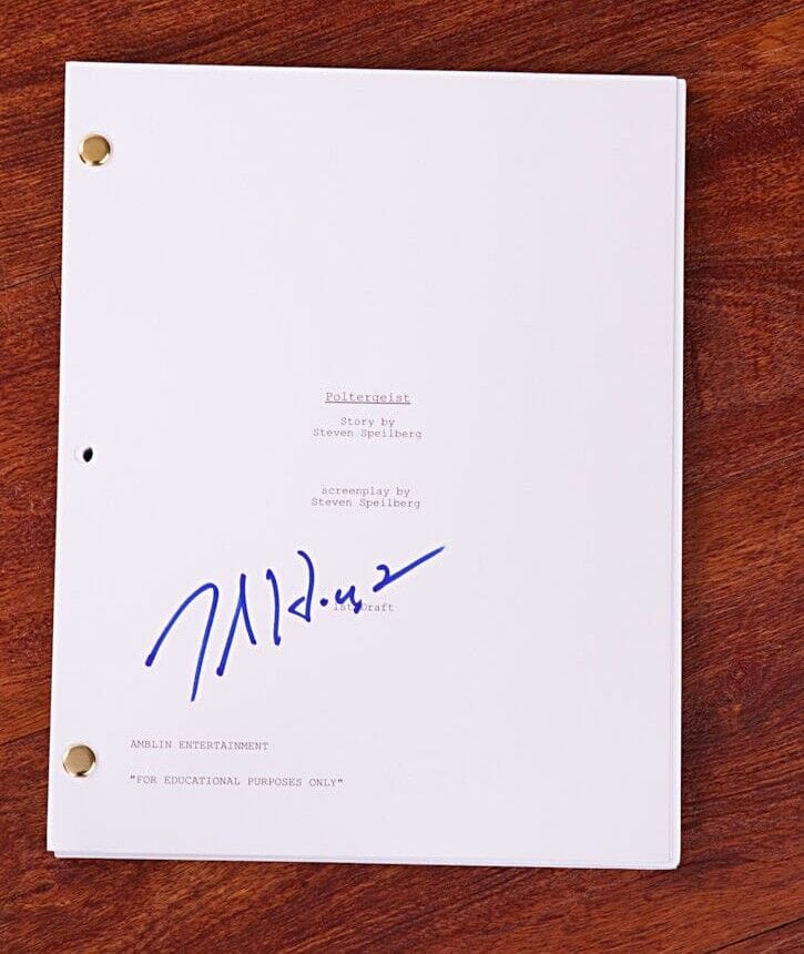 GFA POLTERGEIST MOVIE * TOBE HOOPER * SIGNED FULL MOVIE SCRIPT AD2 PROOF COA COLLECTIBLE MEMORABILIA