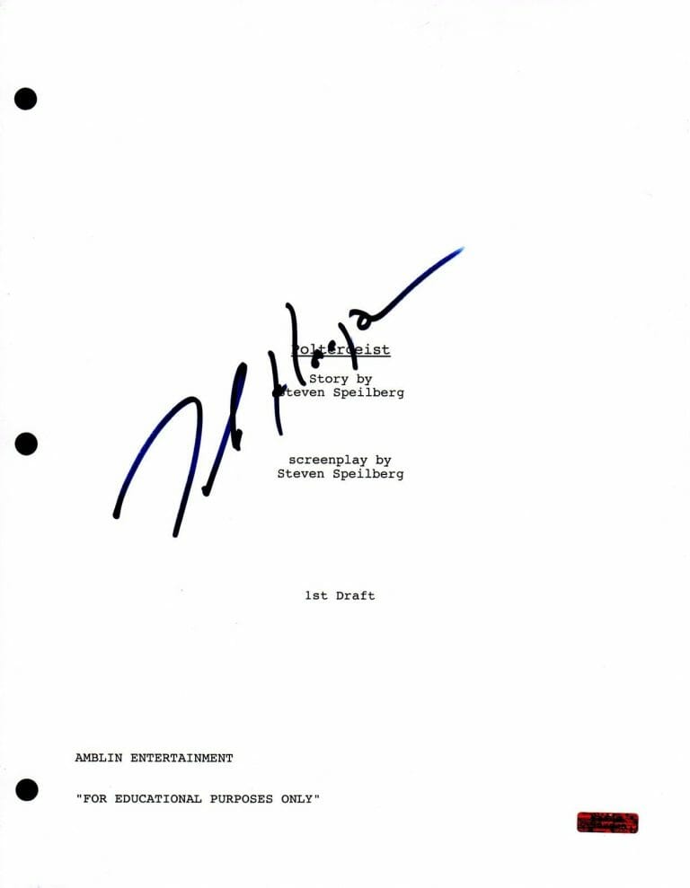 GFA POLTERGEIST MOVIE * TOBE HOOPER * SIGNED FULL MOVIE SCRIPT T3 PROOF COA COLLECTIBLE MEMORABILIA