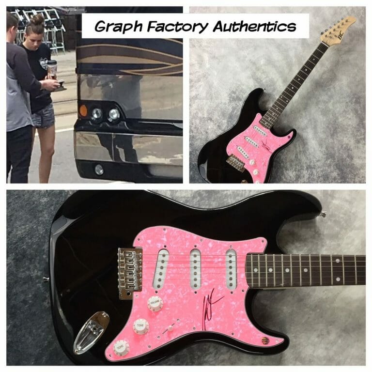 GFA PVRIS ROCK BAND * LYNN GUNN * SIGNED ELECTRIC GUITAR PROOF AD2 COA COLLECTIBLE MEMORABILIA
