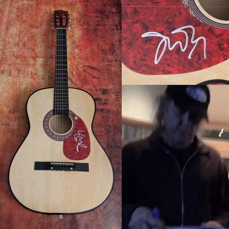 GFA TALKING HEADS GUITARIST * JERRY HARRISON * SIGNED ACOUSTIC GUITAR AD1 COA COLLECTIBLE MEMORABILIA