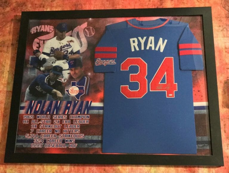 GFA TEXAS RANGERS G.O.A.T. LEGEND * NOLAN RYAN * SIGNED CUSTOM FRAMED JERSEY COA COLLECTIBLE MEMORABILIA