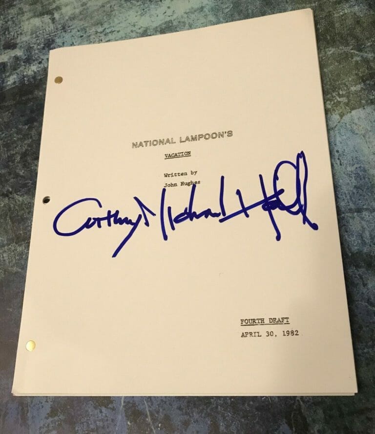 GFA VACATION RUSTY GRISWOLD * ANTHONY MICHAEL HALL * SIGNED MOVIE SCRIPT COA COLLECTIBLE MEMORABILIA