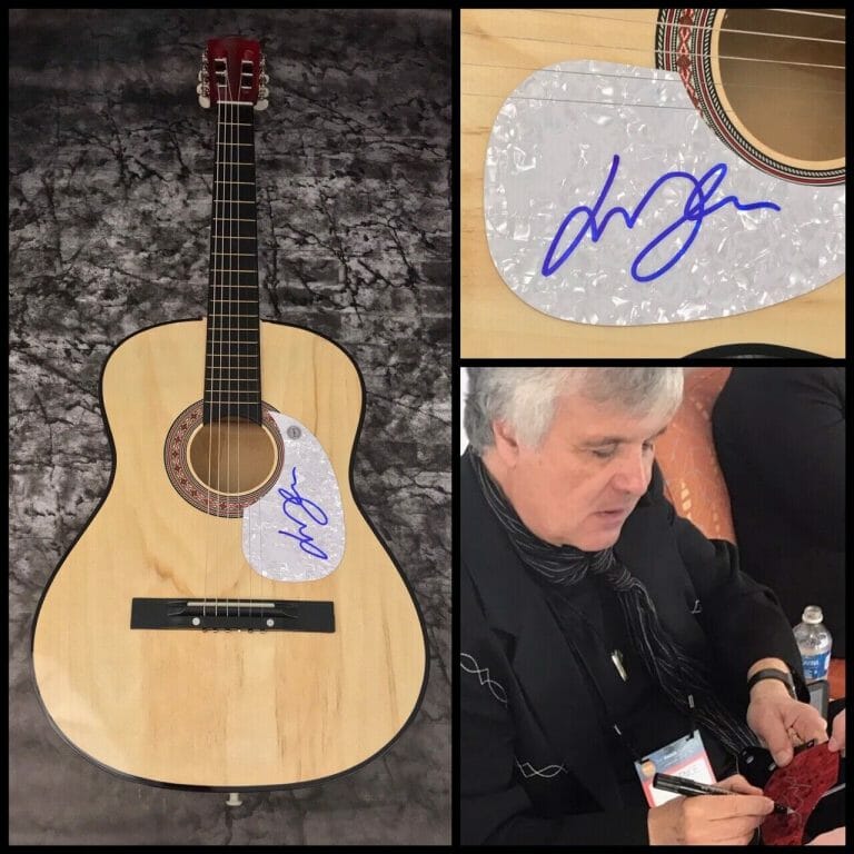 GFA WINGS GUITARIST * LAURENCE JUBER * SIGNED ACOUSTIC GUITAR PROOF L2 COA COLLECTIBLE MEMORABILIA