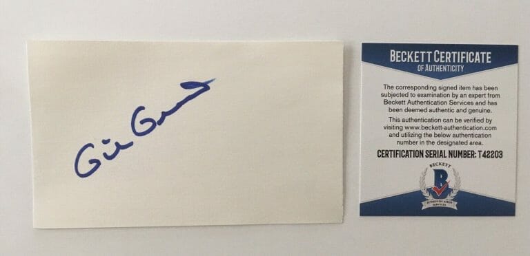 GIL GERARD SIGNED AUTOGRAPHED 3×5 CARD BAS BECKETT CERTIFIED BUCK ROGERS
 COLLECTIBLE MEMORABILIA