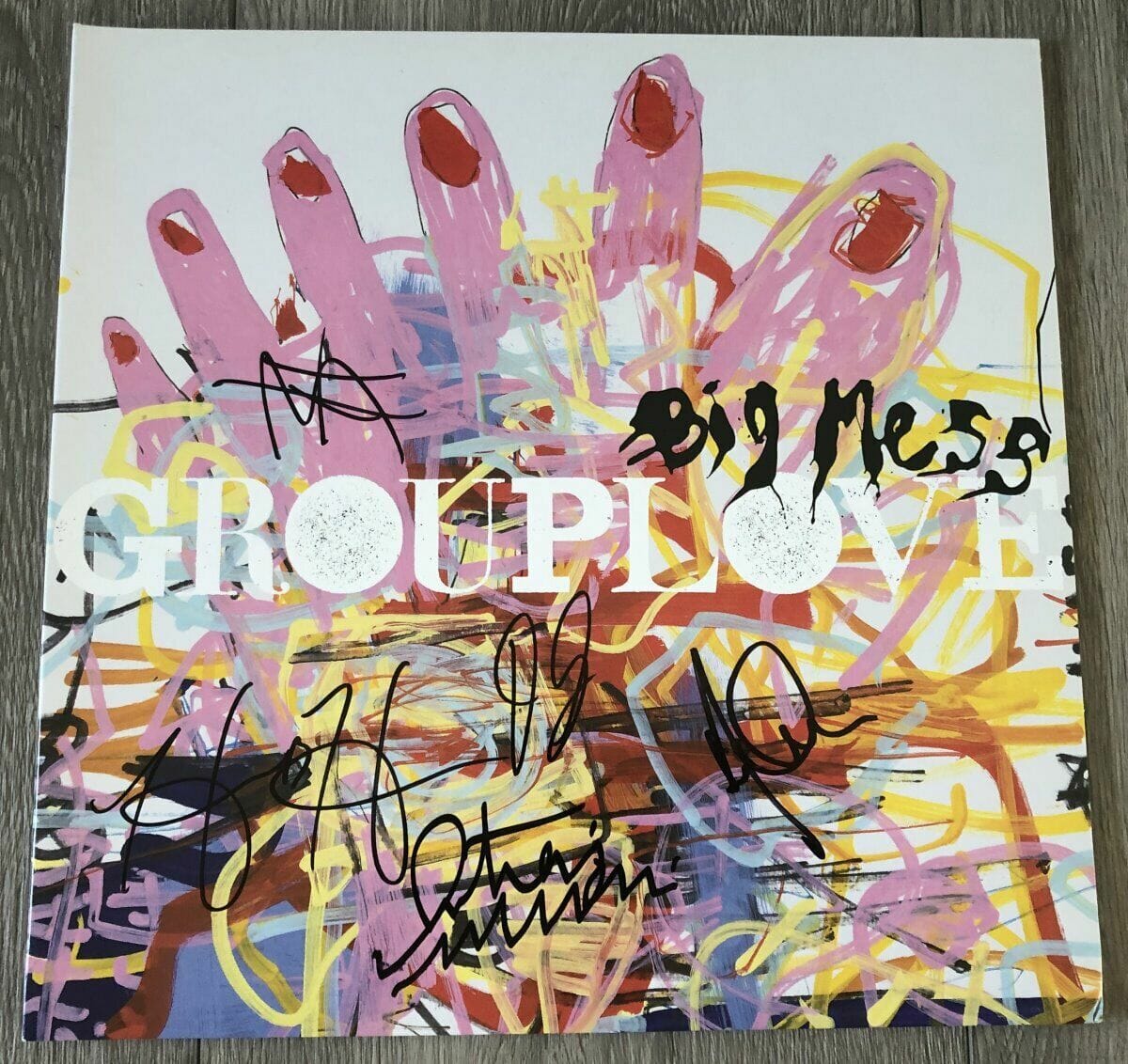 GROUPLOVE SIGNED AUTOGRAPH BIG MESS VINYL ALBUM CHRISTIAN & HANNAH +3 w/PROOF
