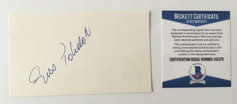 GUS POLIDOR SIGNED AUTOGRAPHED 3×5 CARD BAS BECKETT CERTIFIED
 COLLECTIBLE MEMORABILIA