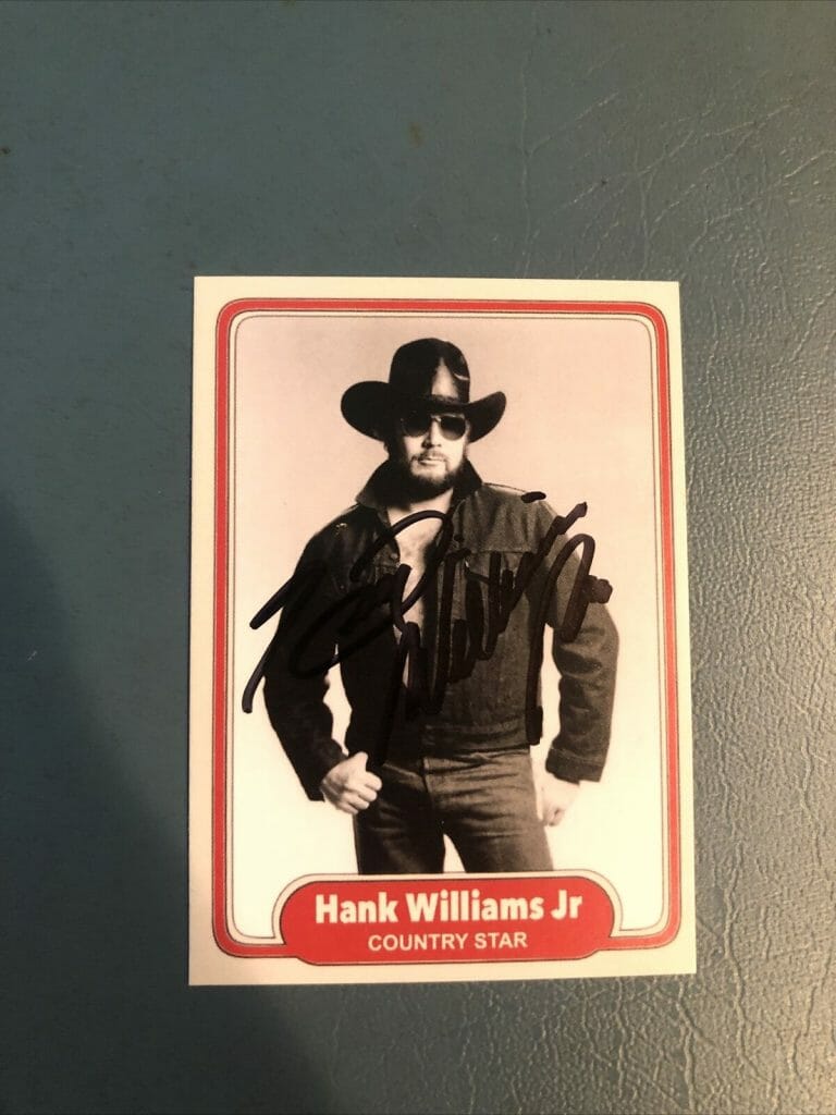 HANK WILLIAMS JR SIGNED AUTOGRAPH CUSTOM TRADING CARD COA COUNTRY STAR COLLECTIBLE MEMORABILIA