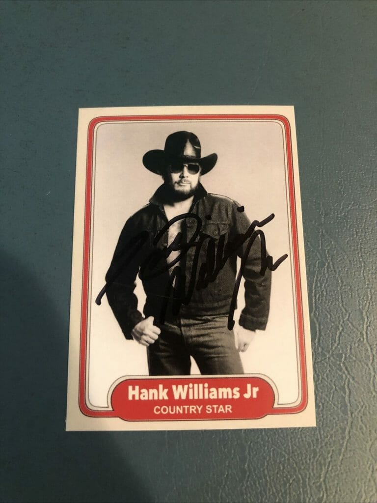 HANK WILLIAMS JR SIGNED AUTOGRAPH CUSTOM TRADING CARD COA COUNTRY STAR COLLECTIBLE MEMORABILIA