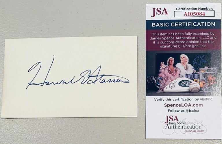 HAROLD STASSEN SIGNED AUTOGRAPHED 3×5 CARD JSA MINNESOTA GOVERNOR PRES CANDIDATE
 COLLECTIBLE MEMORABILIA