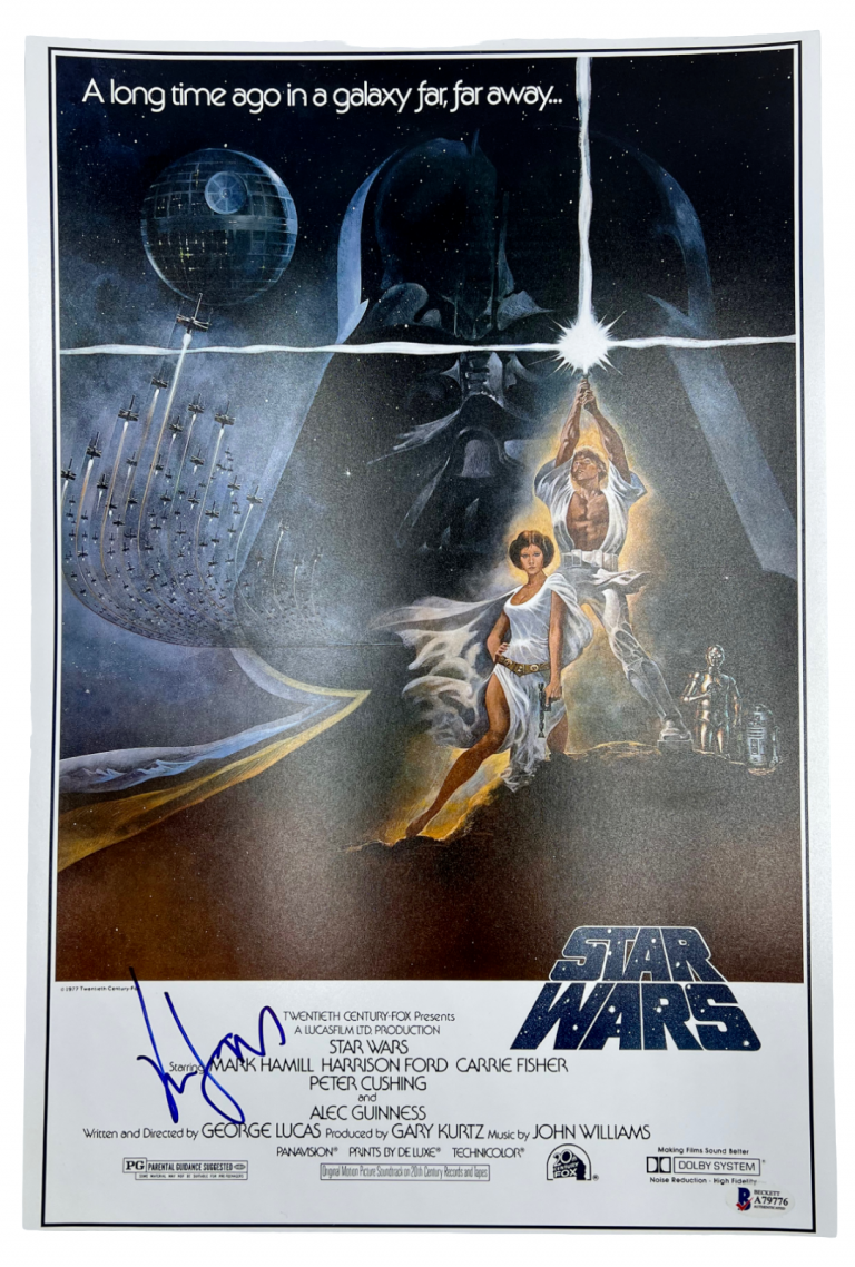 HARRISON FORD SIGNED STAR WARS IV A NEW HOPE 12X18 POSTER PHOTO AUTO BECKETT BAS COLLECTIBLE MEMORABILIA