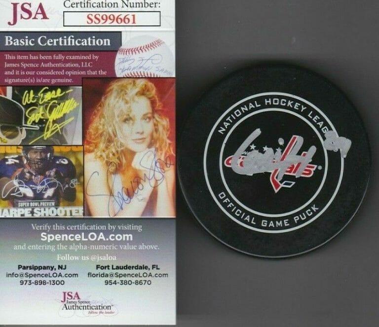HENDRIX LAPIERRE SIGNED OFFICIAL NHL GAME PUCK W/ JSA COA WASHINGTON CAPITALS 1 COLLECTIBLE MEMORABILIA