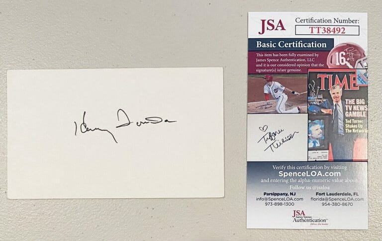 HENRY FONDA SIGNED AUTOGRAPHED 3×5 CARD JSA CERTIFIED 12 ANGRY MEN
 COLLECTIBLE MEMORABILIA