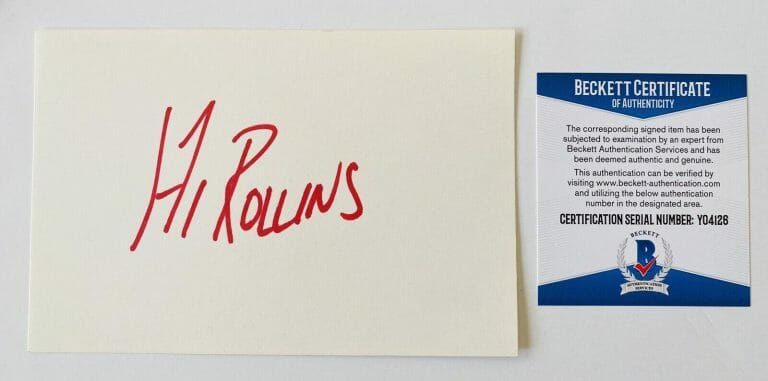 HENRY ROLLINS SIGNED AUTOGRAPHED 4×6 CARD BAS BECKETT CERTIFIED PUNK ROCK MUSIC
 COLLECTIBLE MEMORABILIA