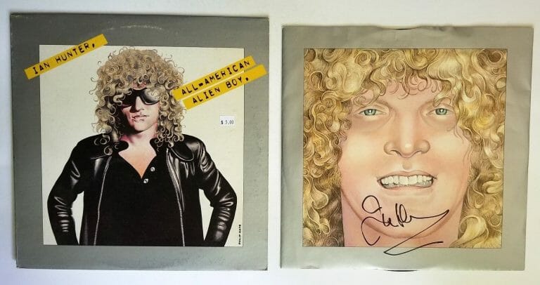 IAN HUNTER REAL HAND SIGNED ALL-AMERICAN ALIEN BOY VINYL COA MOTT THE HOOPIE
 COLLECTIBLE MEMORABILIA