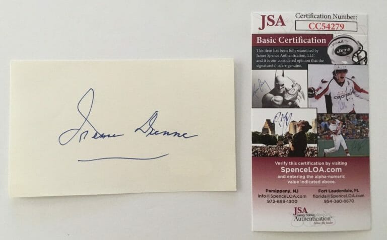 IRENE DUNNE SIGNED AUTOGRAPHED 3×5 CARD JSA CERTIFIED
 COLLECTIBLE MEMORABILIA