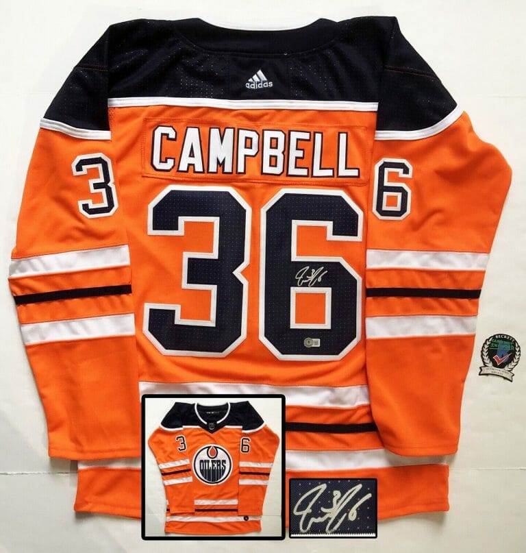 JACK CAMPBELL SIGNED JERSEY EDMONTON OILERS BECKETT BAS COA COLLECTIBLE MEMORABILIA