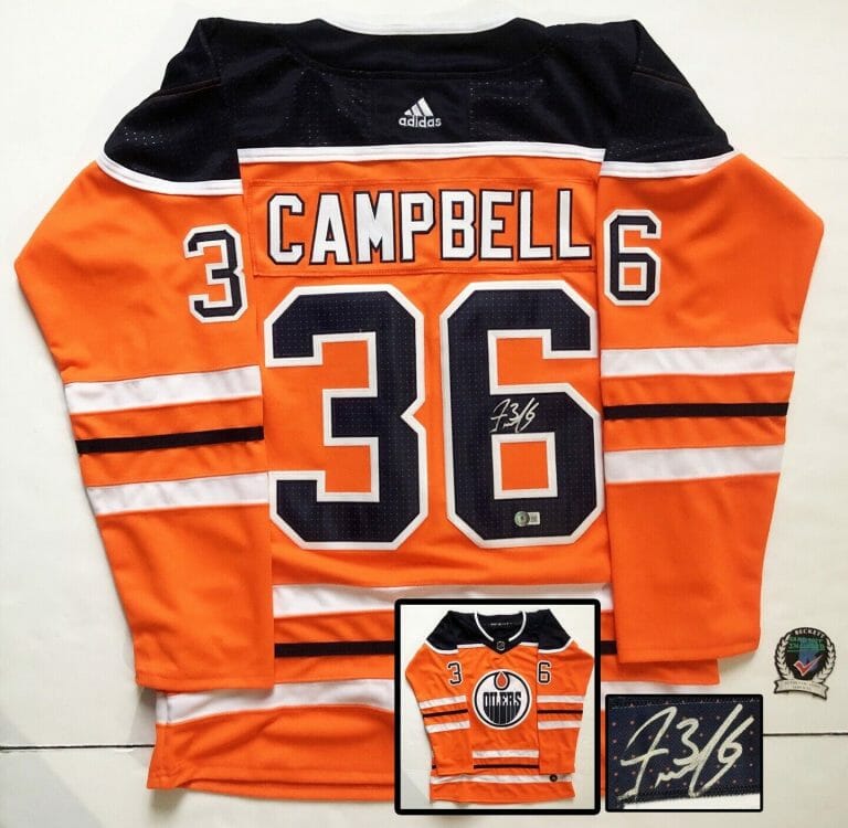 JACK CAMPBELL SIGNED JERSEY EDMONTON OILERS BECKETT BAS COA COLLECTIBLE MEMORABILIA