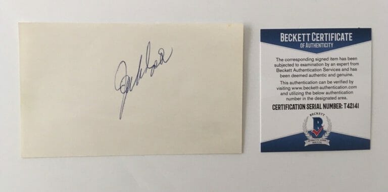 JACK GILFORD SIGNED AUTOGRAPHED 3×5 CARD BAS BECKETT CERTIFIED
 COLLECTIBLE MEMORABILIA