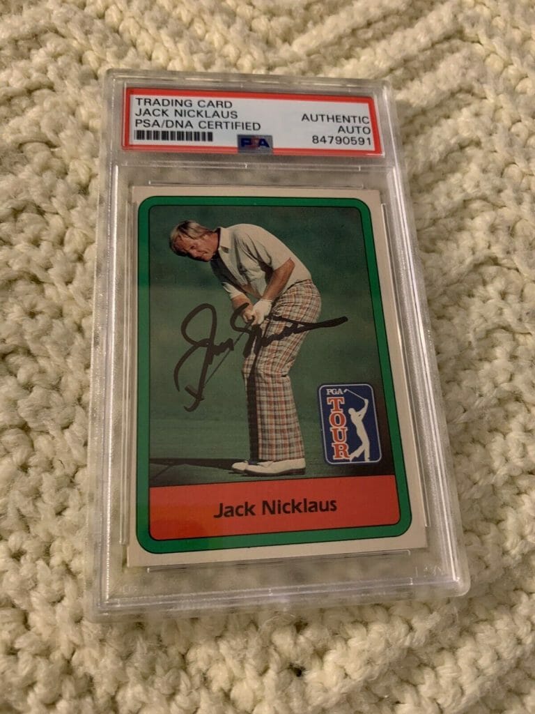 JACK NICKLAUS SIGNED 1982 DONRUSS CARD #16 PSA /DNA SLAB COA AUTOGRAPHED
 COLLECTIBLE MEMORABILIA