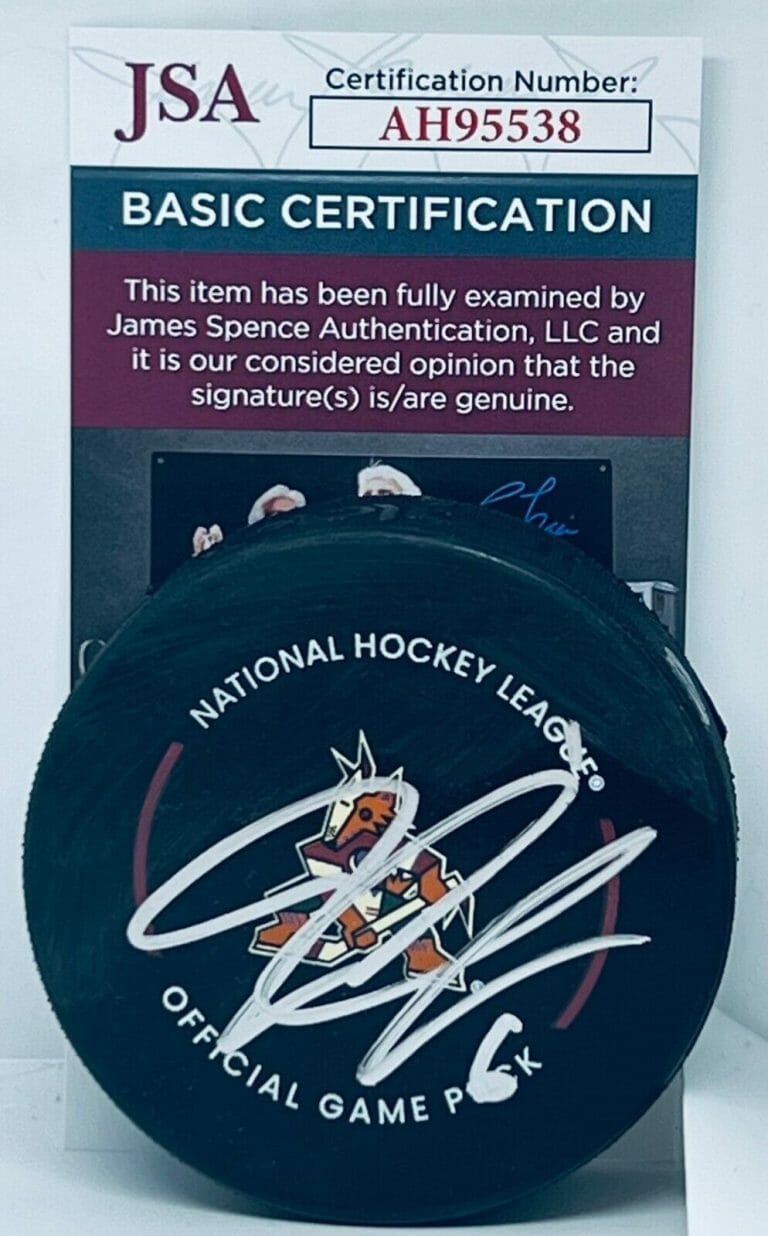 JAKOB CHYCHRUN SIGNED ARIZONA COYOTES OFFICIAL GAME PUCK AUTOGRAPHED JSA COLLECTIBLE MEMORABILIA