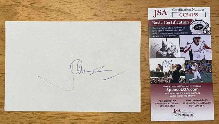 JAMES CLAVELL SIGNED AUTOGRAPHED 4×6 CARD JSA CERTIFIED THE FLY GREAT ESCAPE
 COLLECTIBLE MEMORABILIA