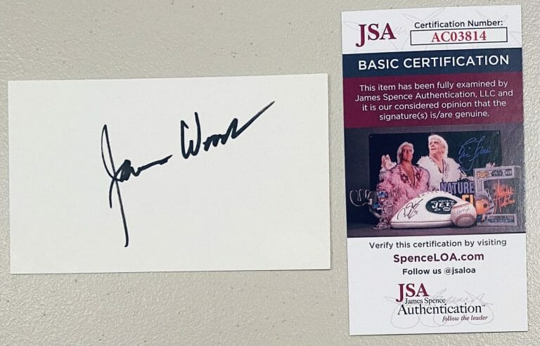 JAMES WOODS SIGNED AUTOGRAPHED 3×5 CARD JSA CERTIFIED VAMPIRES
 COLLECTIBLE MEMORABILIA