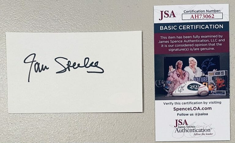 JAN STERLING SIGNED AUTOGRAPHED 3×5 CARD JSA CERTIFIED ACE IN THE HOLE
 COLLECTIBLE MEMORABILIA