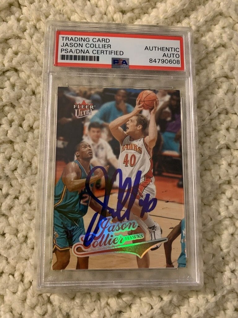 JASON COLLIER SIGNED 2004-05 FLEER ULTRA CARD #22 PSA /DNA SLAB COA
 COLLECTIBLE MEMORABILIA