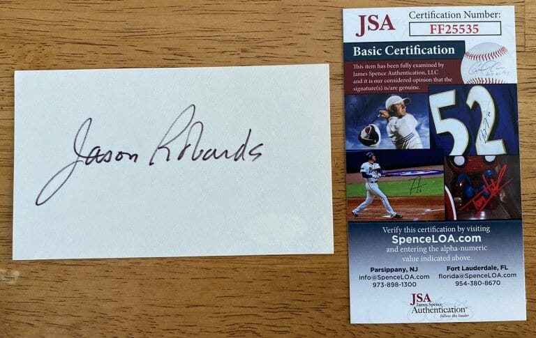 JASON ROBARDS SIGNED AUTOGRAPHED 3×5 CARD JSA CERTIFIED ACTOR
 COLLECTIBLE MEMORABILIA
