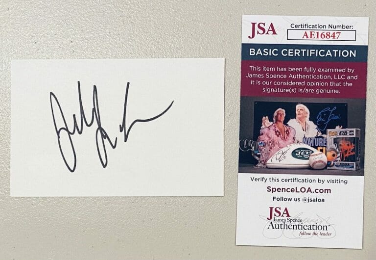 JENNIFER JASON LEIGH SIGNED AUTOGRAPH 3×5 CARD JSA FAST TIMES AT RIDGEMONT HIGH
 COLLECTIBLE MEMORABILIA