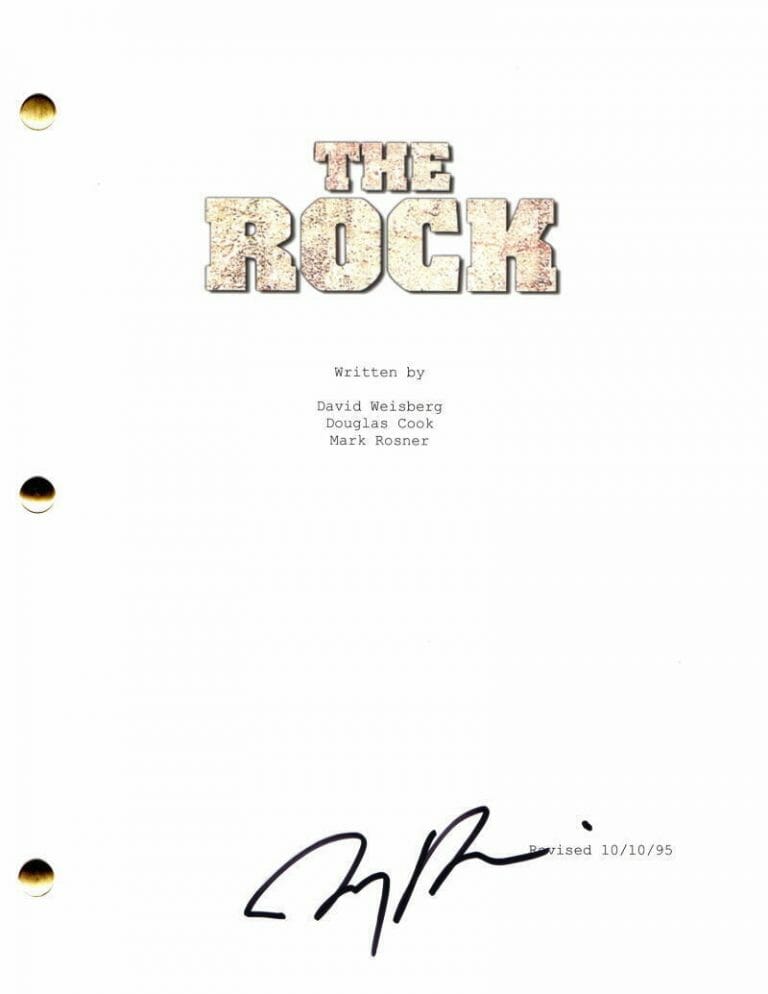 JERRY BRUCKHEIMER SIGNED AUTOGRAPH THE ROCK FULL MOVIE SCRIPT W/ NICOLAS CAGE COLLECTIBLE MEMORABILIA
