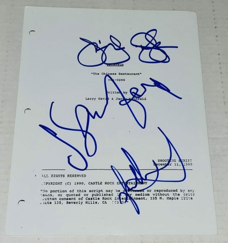 JERRY SEINFELD JULIA & JASON ALEXANDER X3 SIGNED AUTOGRAPH EPISODE SCRIPT COA COLLECTIBLE MEMORABILIA