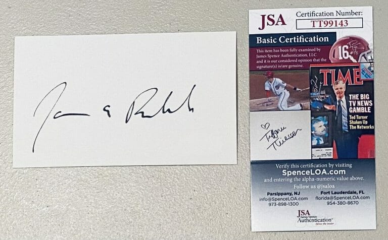 JIM BELUSHI SIGNED AUTOGRAPHED 3×5 CARD JSA CERTIFIED ACCORDING TO JIM JAMES
 COLLECTIBLE MEMORABILIA