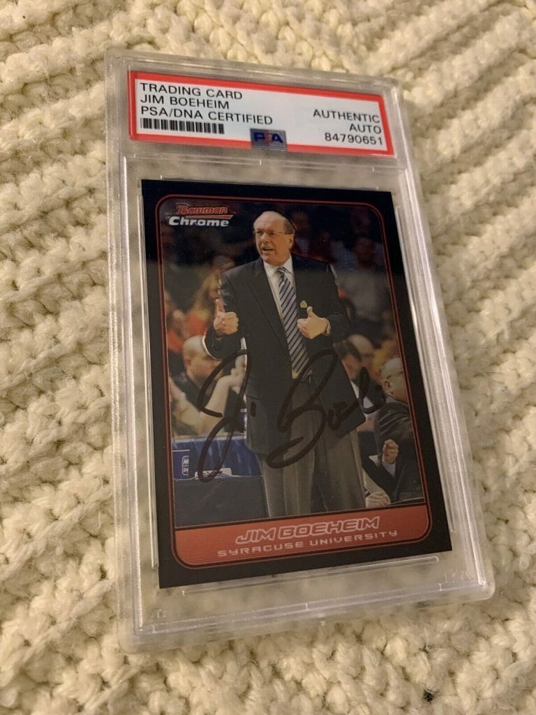 JIM BOEHEIM SIGNED 2006 BOWMAN CHROME CARD #114 PSA /DNA SLAB COA
 COLLECTIBLE MEMORABILIA