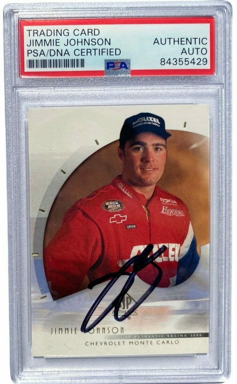 JIMMIE JOHNSON SIGNED 2000 SP AUTHENTIC #39 ROOKIE CARD AUTO RC PSA/DNA ! COLLECTIBLE MEMORABILIA